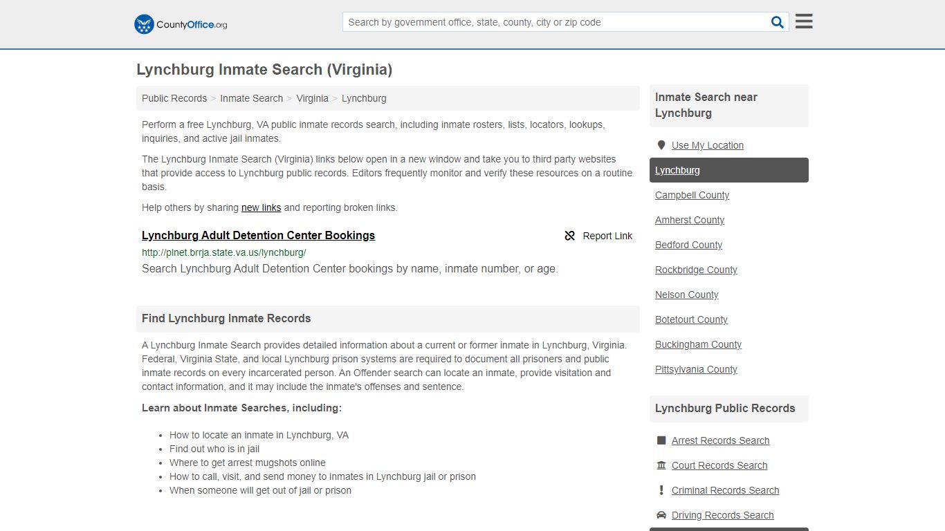 Inmate Search - Lynchburg, VA (Inmate Rosters & Locators)